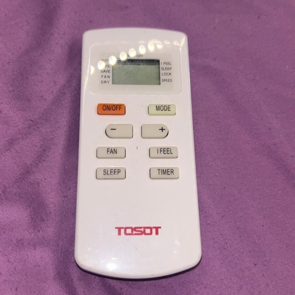 Remote Control TOSOT for Air Conditioning unit purchased from Walmart in 2022